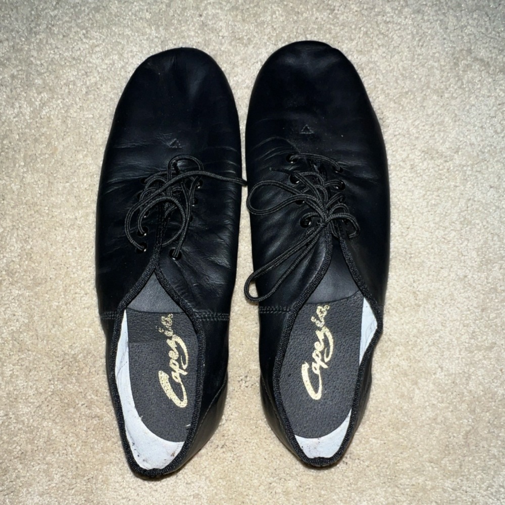 Capezio E-Series Jazz Shoes EJ1A Black Leather Split Sole Dance Shoes Size 12.5M
